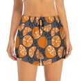 thumbnail image 2 of Xecao's Various Oranges for a double-layer running short for women, perfect for gym, tennis, and more, featuring a convenient pocket., 2 of 9