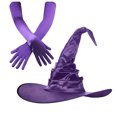 thumbnail image 4 of Offaod Halloween Witch Costume Accessory Set for Women - Hat and Gloves Combo, Gothic Spooky Party Cosplay Outfit, 4 of 5