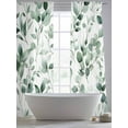 thumbnail image 5 of Green Plant Sheer Curtains 96 Inch Long 2 Panels, Watercolor Eucalyptus Leaf Farmhouse Light Filtering Rod Pocket Semi Sheer Curtains, Sheer Voile Drapes for Living Room Bedroom, 52"x96", 5 of 5