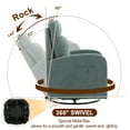 thumbnail image 4 of Muumblus Swivel Glider for Nursery, Comfy Swivel Rocking Glider Chair with Comfortable Headrest and Lumbar Pillow, Light Blue Velvet, 4 of 7