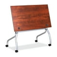 thumbnail image 4 of Lorell Cherry Flip Top Training Table Rectangle Top - Four Leg Base - 4 Legs - 23.60" Table Top Width x 48" Table Top Depth - 29.50" Height x 47.25" Width x 23.63" Depth - Assembly Required - Cherry -, 4 of 9