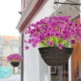 thumbnail image 2 of Artificial Flowers for Outdoors, 3 Bundles Eucalyptus Flower Multicolor Silk Flower Spring Summer Decoration, 14'' Artificial Outdoor Flowers for Home Planter Porch Patio Yard Decor, 2 of 6