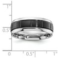 thumbnail image 4 of The Black Bow 8mm Cobalt Black Plated Brushed Grooved Standard Fit Band Size 8, 4 of 8