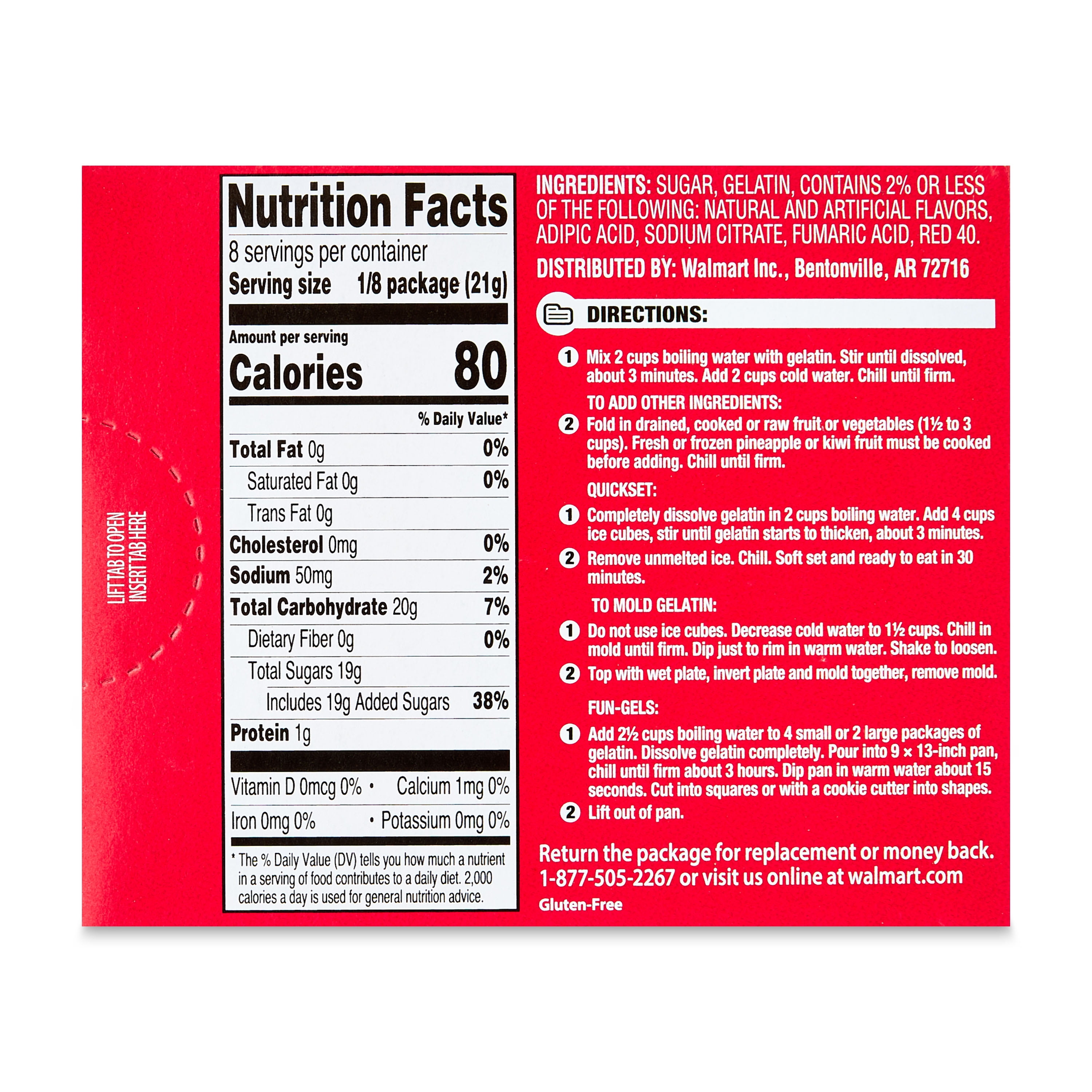Great Value Gelatin Dessert, Strawberry, 6 oz
