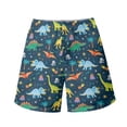 thumbnail image 4 of Binienty Men's Beach Shorts Board Trunks With Colorful Dinosaur Print - Quick Dry for Summer Vacation and Water Activities, 4 of 10