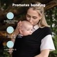thumbnail image 4 of Cuddlebug Baby Wrap - Envoltura portabebés manos libres - Portabebés suave y elástico - Portabebés recién nacido a niño de 7 a 35 libras - Envoltura para portabebés de talla única - Envoltura saludabl, 4 of 5