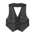 thumbnail image 3 of iiniim Kids Boys Lapel V Neck Button Up Formal Tuxedo Suit Vest Halter Waistcoat Backless Tank Top Black 10, 3 of 6