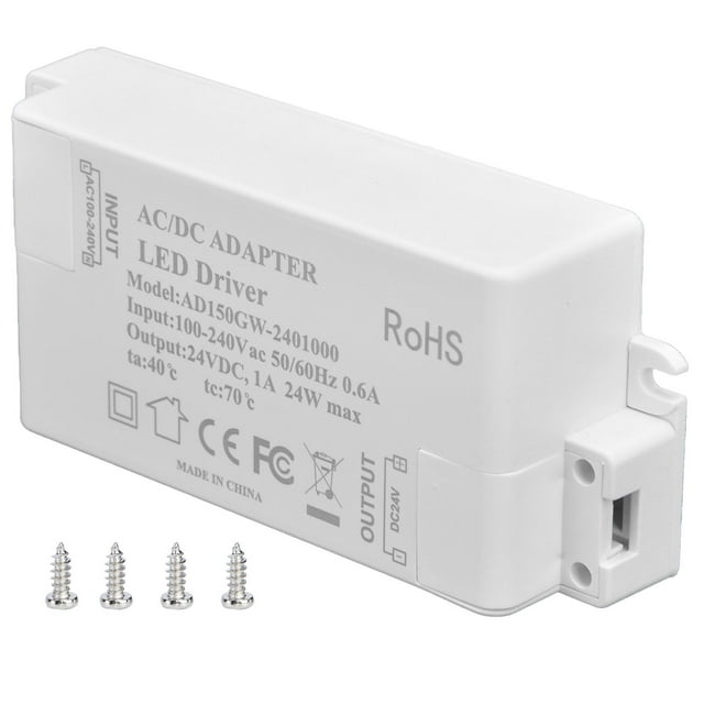 DC 24V 24W 1A LED Driver Constant Voltage Flame Retardant Efficient DIY LED Power Supply AC 100-240V