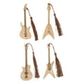 thumbnail image 1 of 4pcs Guitar Shaped Bookmark Bamboo Bookmark with Tassels Reading Book Marks, 1 of 7