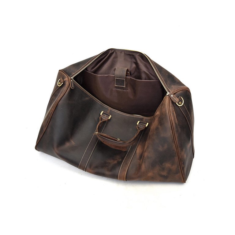 TureClos Handbag Multi-functional Compartment Leather Hand Weekend