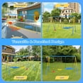 thumbnail image 6 of 4 in 1 Swing Sets for Outside,kids Metal Swing Set with Saucer Swing,Climbing Rope,Basketball Hoop, 6 of 9