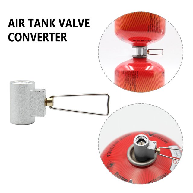 Adaptador De Recarga De Gas Adaptador de válvula de tanque de gas para acampar al aire libre convertidor de cartucho de recarga plata Ndcxsfigh Para Estrenar