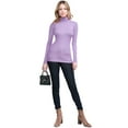 thumbnail image 5 of Made by Johnny Women's Long Sleeve Rib Turtleneck Top Pullover Sweater XL LILAC, 5 of 6