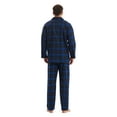 thumbnail image 3 of Apparonia Mens Pajamas Set Cotton Notched Collar Pajamas for Men Long Sleeve Mens Sleepwear with Pockets & Front Fly Midnight Plaid XL, 3 of 7
