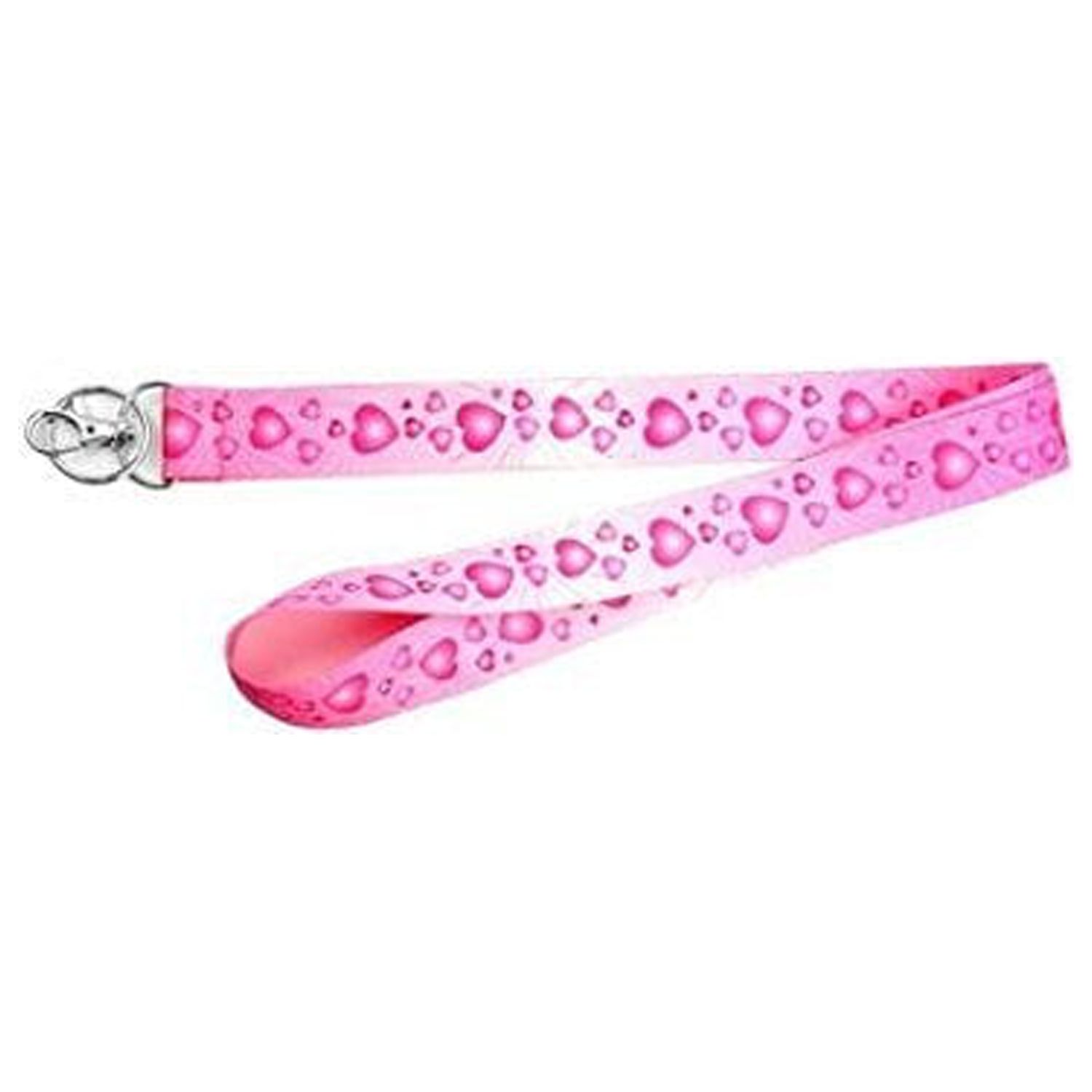 Hy-Ko Products 215903 18 x 1 in. Lanyard with Metal Clip  Pink Heart Pack of 5