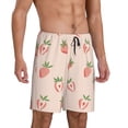 thumbnail image 2 of Uemuo Strawberries Pattern Men's Short Pajama Pants – Soft & Breathable Lounge Shorts, Elastic Waistband with Pockets, Lightweight Sleepwear for All-Season Comfort-4X-Large, 2 of 6