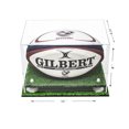 thumbnail image 2 of Deluxe Clear Acrylic Rugby Ball Display Case with White Risers and Turf Base (A004-CWRTB), 2 of 4