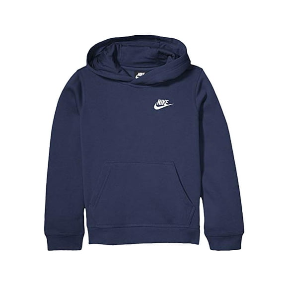 Nike Essentail Hooded Pullover Long-Sleeve Boys Active Hoodies Size S, Color: Navy/White