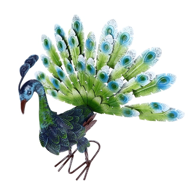 Estatua De Pavo Real, Atractiva Y Elegante Estatua De Pavo Real De Metal, Resistente A La Intemperie, Fácil Montaje De Bricolaje Para Jardín Para Interiores