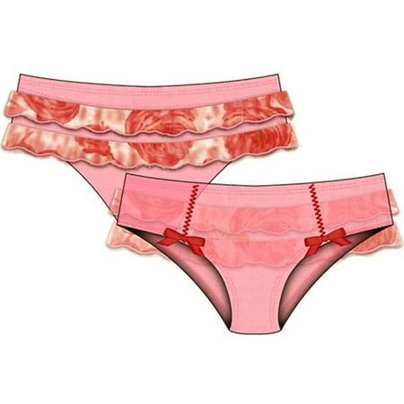 Necessary Objects Rose Garden Cheeky Bikini with Ruffles, Large, Pink