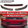 thumbnail image 2 of POLO MK6 Spoiler Gloss Black Front Bumper Lip Splitter Rear Diffuser Lip Body Kit For VW POLO MK5 MK6 MK7 MK8 2009-2023 Body Kit, 2 of 6