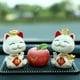 thumbnail image 5 of Adornos de gato de la de Feng Shui, decoración de colección, escultura de gato de bienvenida de resina, para decoración de coche, Sacudiendo la cabeza fu Macarena Estatua del gato de la suerte, 5 of 7