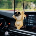 thumbnail image 1 of Accesorios colgantes para espejo de coche de Bulldog Francés, lindos accesorios para espejo retrovisor de perro oscilante para hombres y mujeres (amarillo), 1 of 5