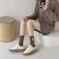 thumbnail image 5 of Prolriy Socks for Women Ladies Combed Cotton Embroidered Letter Big C College Sports Socks Socks Womens Socks Coffee, 5 of 5