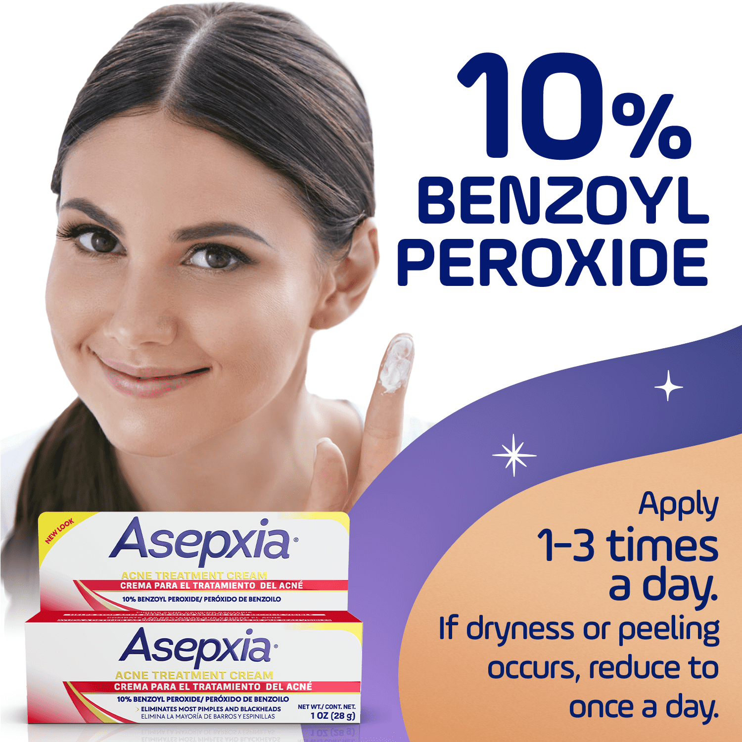 Asepxia Spot Acne Cream 10% Multipack, 1 Oz, 3 Count HSA/FSA