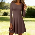 thumbnail image 2 of JJHGVB Sundresses for Women Travel Long Dresses Long Sleeve Outfits for Women Tops for Women Vacation Outfit Casual Flowy A-line Long Dresses Winter Dresses Dress for Women Coffee M, 2 of 4