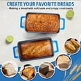 thumbnail image 4 of 2-In-1 9 x 5 Inch Cast Iron Loaf Pan with Lid (Blue), Bread Loaf Pans for Baking Homemade Sourdough Bread, Meatloaf, Toast, Cake, Nonstick & Healthy & Sturdy, 2 Piece Set, 4 of 14