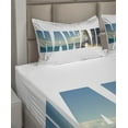 thumbnail image 6 of Ambesonne Tropical Fitted & Top Sheet Set with Shams, Hawaii Themed, Blue Green, 6 of 8