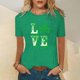 thumbnail image 2 of Blusa informal de manga corta con cuello redondo para mujer con estampado del día de San Patricio Pompotops hfajkhk125821, 2 of 5
