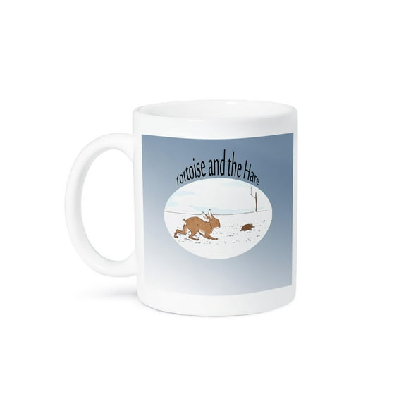 3dRose, The Race- Tortoise and Hare- Vintage Fairytales, 15oz Mug