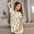 thumbnail image 3 of Lsque Vegan Fruit Carrot Pattern Nightgowns for Women Sleep Shirts Short Sleeve Nightshirt Pullover Nightdress Soft Sleepwear Relaxed Fit Nightdress, 3 of 6
