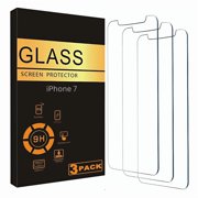 iPhone 7 Full Coverage HD Tempered Glass Screen Protector, Durable 9H Surface, Fingerprint Resistant, Scratch Protection, Easy Bubble-Free Application - Pack of 3