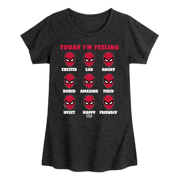 Spider-Man - Today Im Feeling Moods - Youth Girls Fitted Short Sleeve T-Shirt