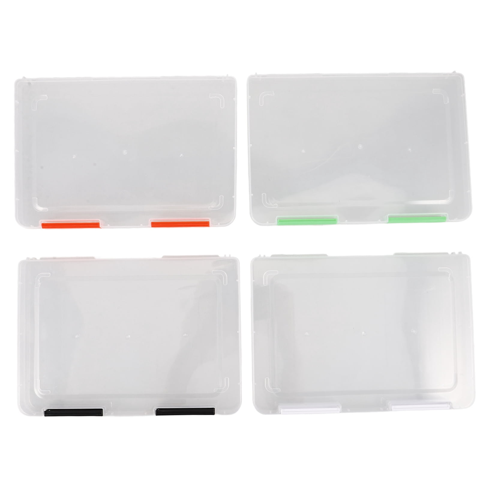 WHAMVOX  4 Pcs Cards Organizer Portable Document Storage Container Transparent Office Work