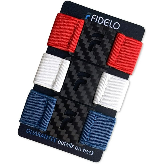 Fidelo 3 Bands - Red   White   Blue for Aluminum Wallet - RFID Card Holder - Best Minimalist Wallet for Men