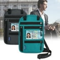 thumbnail image 2 of Passport Pouch Cross-shoulder RFID Blocking Convenient Large Capacity Travel Neck Pouch for Outdoor, 2 of 7