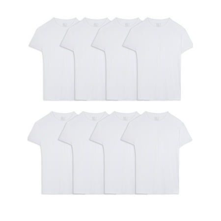 Fruit of the Loom Men's Active Cotton Blend White Crew T-Shirts, 8 (Fruit Of The Loom Best Tag)