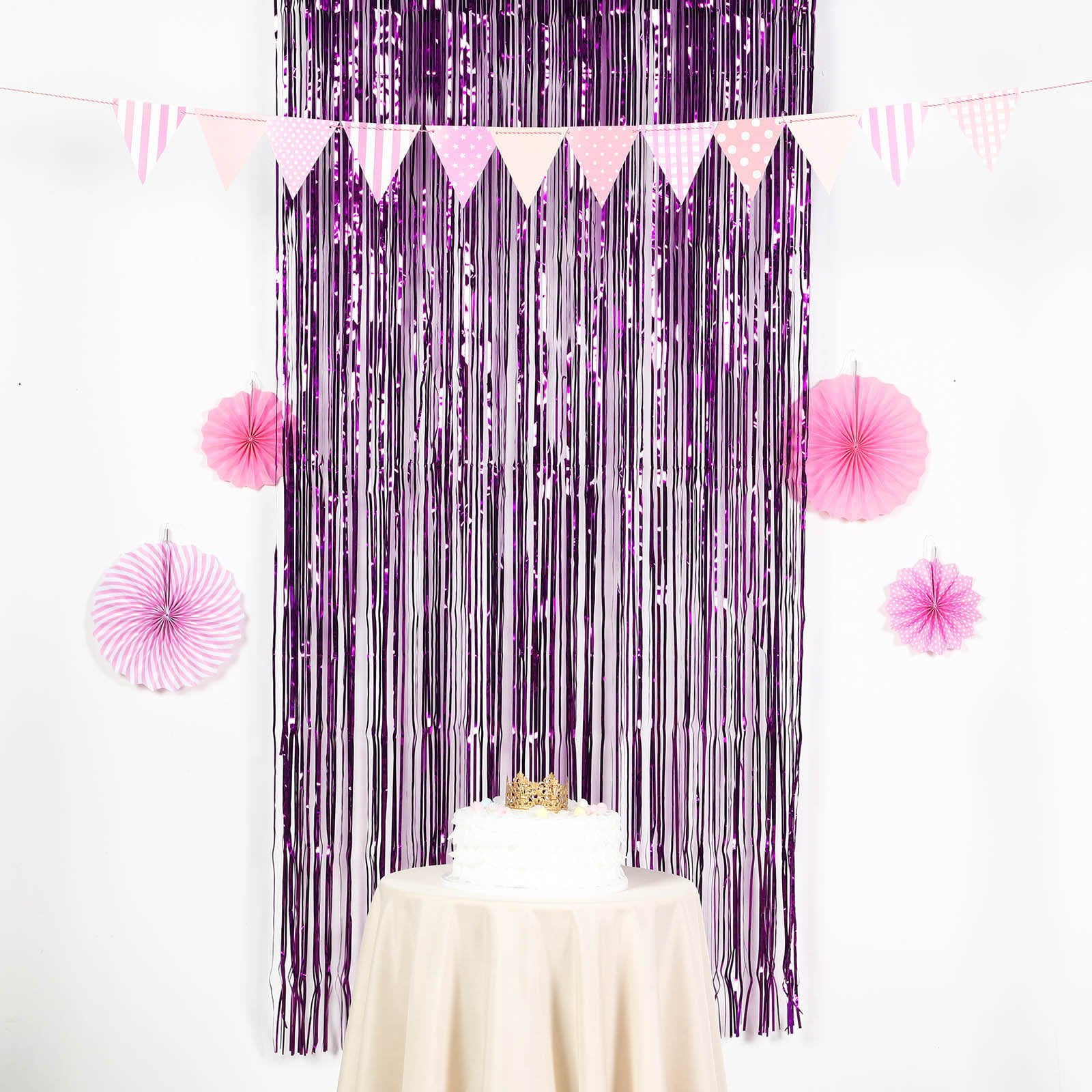 Efavormart Sparkling Metallic Foil Fringe Curtain For Wedding Birthday