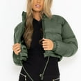 thumbnail image 6 of cocolona Cropped Quilted Jackets for Women Casual Long Sleeve Stand Collar Puffer Down Jackets Winter Thicken Warm Puffer Coat Trendy, 6 of 7