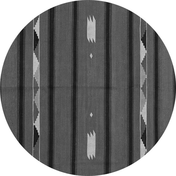 Ahgly Company Indoor Round Oriental Gray Traditional Area Rugs, 4' Round