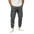 thumbnail image 6 of Eygvbb Men's Cargo Jogger Pants with Pockets Elastic Drawstring Waist Tapered Cuffed Sweatpants for Sports Outdoor Daily Wear, 6 of 9