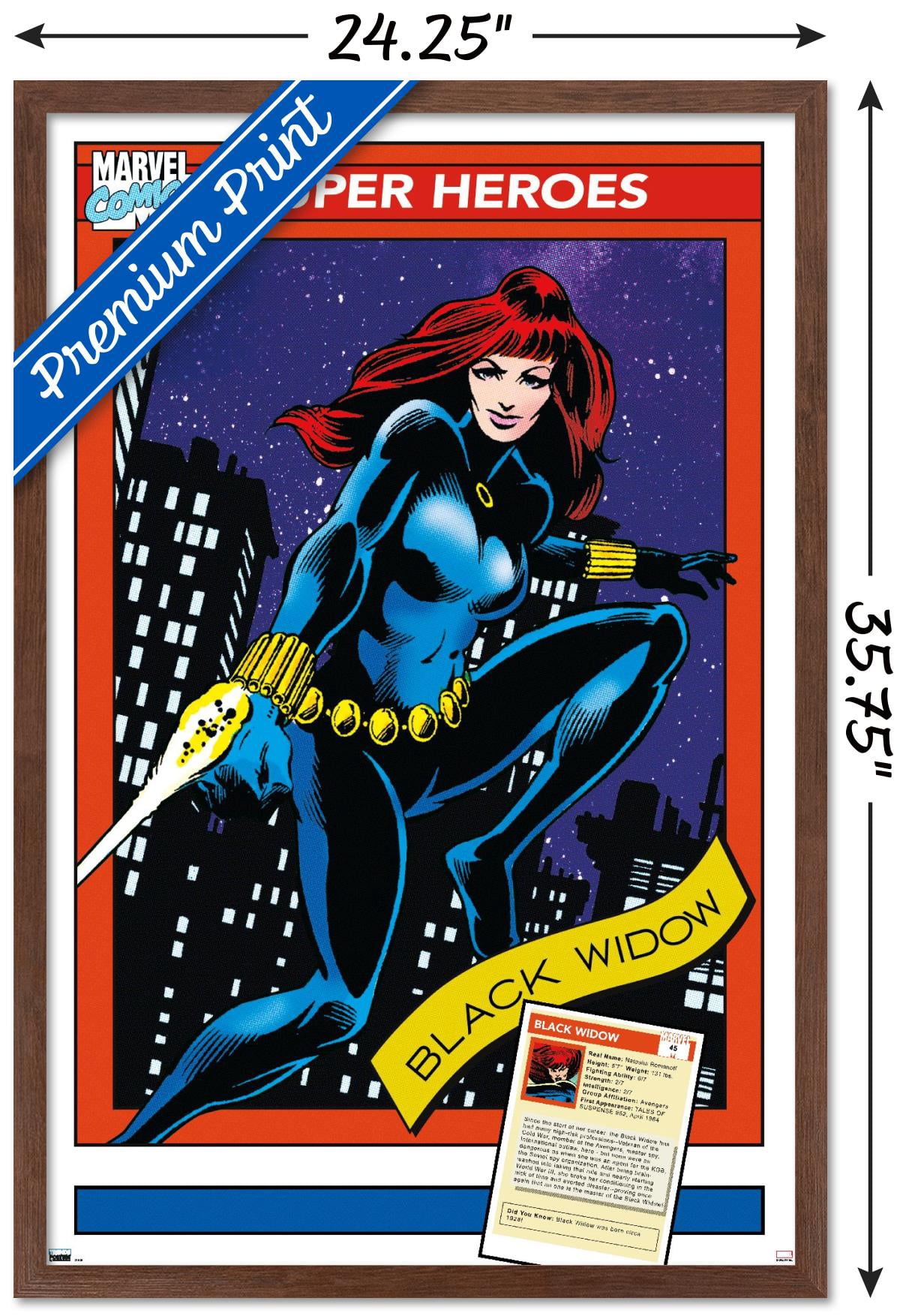 Marvel Trading Cards - Black Widow Wall Poster, 22.375" x 34" Framed