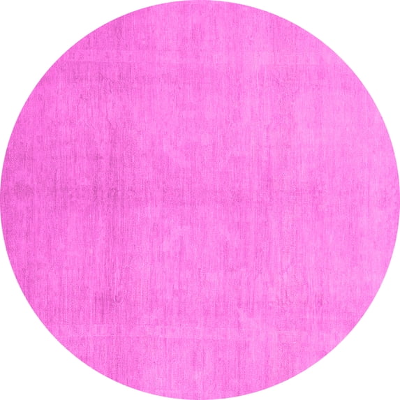 Ahgly Company Indoor Round Oriental Pink Modern Area Rugs, 7' Round