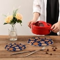 thumbnail image 7 of Christmas 2 Pack Pot Holders Trivets, Heat Resistant Hot Pads for Kitchen Table Decoration Trivets for Hot Dishes/Pot/Bowl/Teapot/Kitchen Hot Pads Trivets, 7" + 9.45", 7 of 7