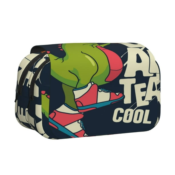 Easygdp Dinosaur Basketball Player para Estuche de Lápices con Tapa Flip, Suministros de Oficina y Universidad para Adolescentes y Adultos