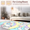 thumbnail image 2 of ODIKA 3'x5' Machine Washable Non-Slip Area Rug, Kawaii Unicorn Dreamscape Teen Dorm High Traffic Rug, Yellow, 395580, 2 of 7